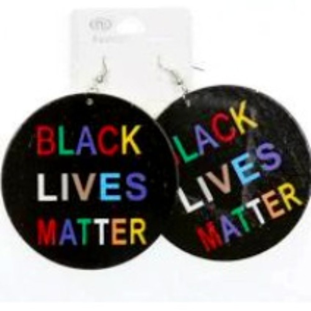 ❤ 4/$15❤  Black Lives Matter Wooden Disc Earrings